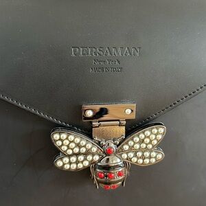 Persaman New York leather bag with bee embellishment